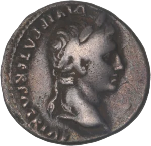 Caius et Lucius tenant des boucliers et des hastes.