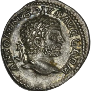 Tête laurée de Caracalla à droite.