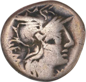 Tête diadémée de Pietas à droite.