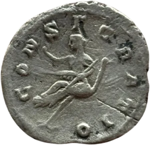 Pauline voilée et drapée, assise à gauche sur un paon qui l’enlève au ciel, regardant à gauche et levant la main droite.