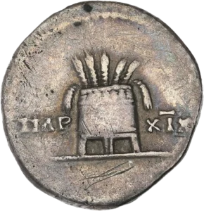 Modius remplit d'épis de blé.