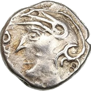 Tête caquée à gauche.