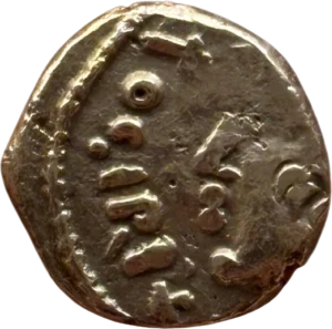 Tête caquée à gauche.