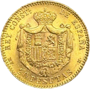 Tête nue d'Alphonse XIII à droite.