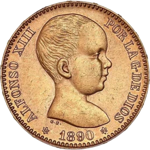 Buste d'Alphonse XIII enfant à droite.