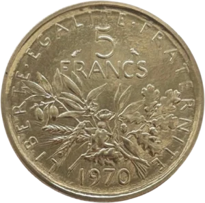 Semeuse (Marianne) jetant les graines à gauche.