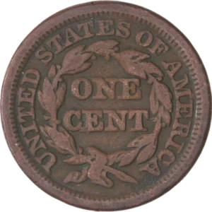 One cent dans une couronne végétale.
