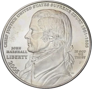 Buste de John Marshall à gauche.