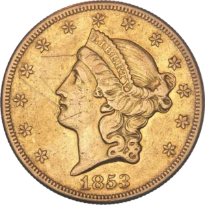 Tête de l'allégorie de la Liberté à gauche.