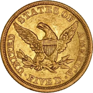 Aigle debout à gauche sur un faisceau.