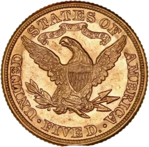 Aigle debout à gauche sur un faisceau.