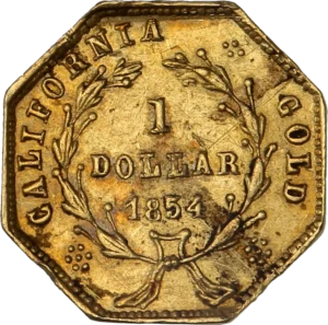 La mention 1 dollar entouré d'une couronne de laurier.