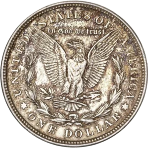 Un aigle aux ailes déployées tenant entre ses serres un foudre et entouré d'une couronne de laurier.