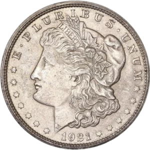 Tête de l'allégorie de la Liberté tournée à gauche et portant le bonnet phrygien, un ruban marqué LIBERTY et une couronne végétale.