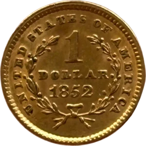 1 dollar dans une couronne végétale.