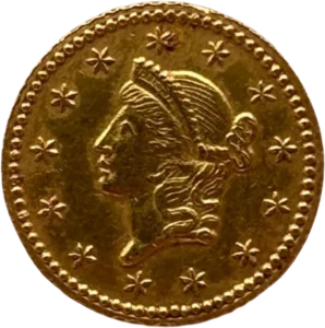 Allégorie de la Liberté à gauche entouré des étoiles de l'Union.