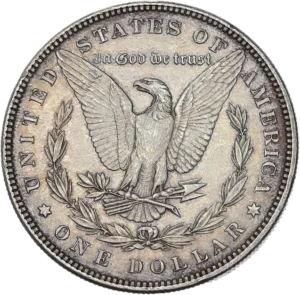 Un aigle aux ailes déployées tenant entre ses serres un foudre et entouré d'une couronne de laurier.