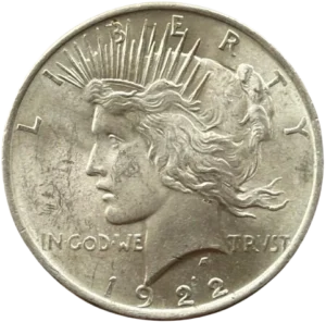 Un aigle tourné à droite et enserrant un rameau d'olivier.