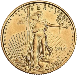 Représentation de la statue Liberty du sculpteur Augustus Saint-Gaudens.