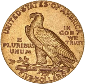 Aigle debout à gauche sur un faisceau.