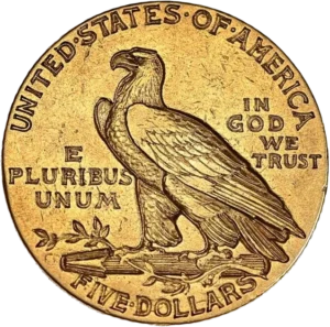 Aigle debout à gauche sur un faisceau.