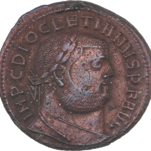 Buste lauré de Dioclétien à droite.