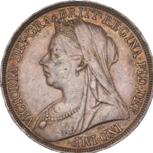 Buste couronné et voilé de Victoria à gauche.