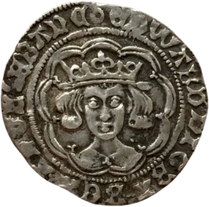 Tête de face du souverain Édouard IV.