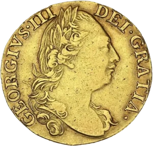 Tête laurée de Georges III à droite.