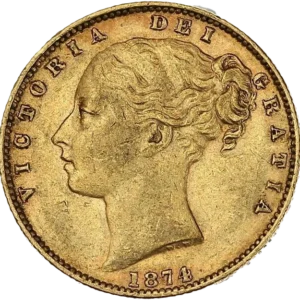 Tête nue de la reine Victoria à gauche (portrait jeune).