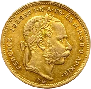 Tête laurée de François Jospeh Ier à droite.