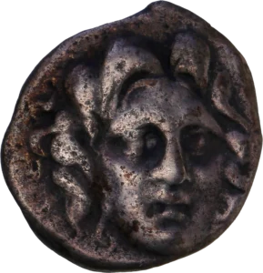 Tête d'Hélois de face.