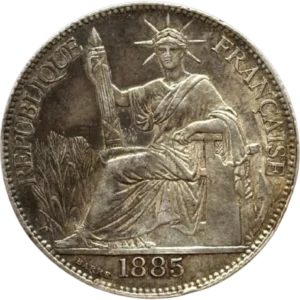 La République assise tenant un faisceau.