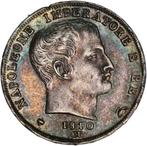 Tête de Napoléon Ier à droite.