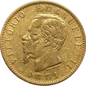 Tête de Victor Emmanuel II à gauche.