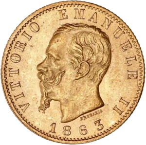 Tête nue de Victor-Emmanuel II à gauche.