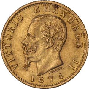 Tête nue de Victor-Emmanuel II à gauche.