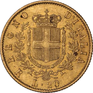 Écu couronné entre deux branches d'olivier.