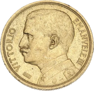 Buste militaire de Victor Emmanuel III à gauche.