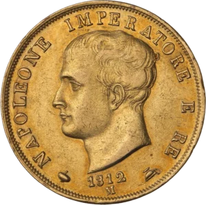 Tête de Napoléon Ier à gauche. Revers : Armoiries.