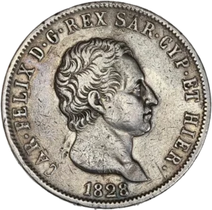 Tête de Charles Albert à droite.