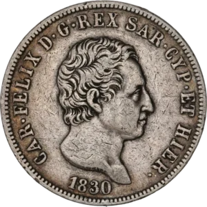 Tête de Charles Felix à droite.