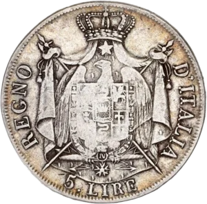 Tête nue de Napoléon Ier à droite.