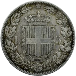 Ecusson couronné et entouré d'une couronne de laurier et de chêne.