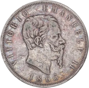 Tête de Victor Emmanuel II à droite.