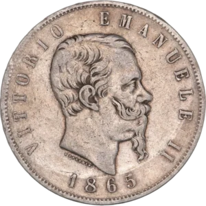 Tête de Victor Emmanuel II à droite.