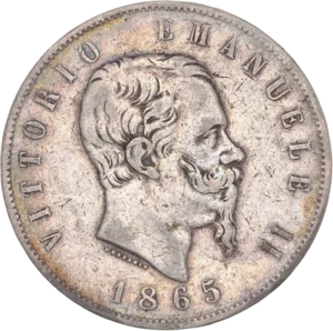 Tête de Victor Emmanuel II à droite.