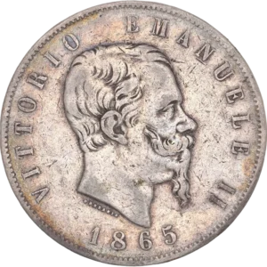 Tête de Victor Emmanuel II à droite.