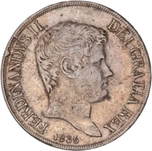 Tête de Ferdinand II à droite.