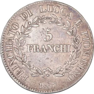 5 franchi dans une couronne végétale.